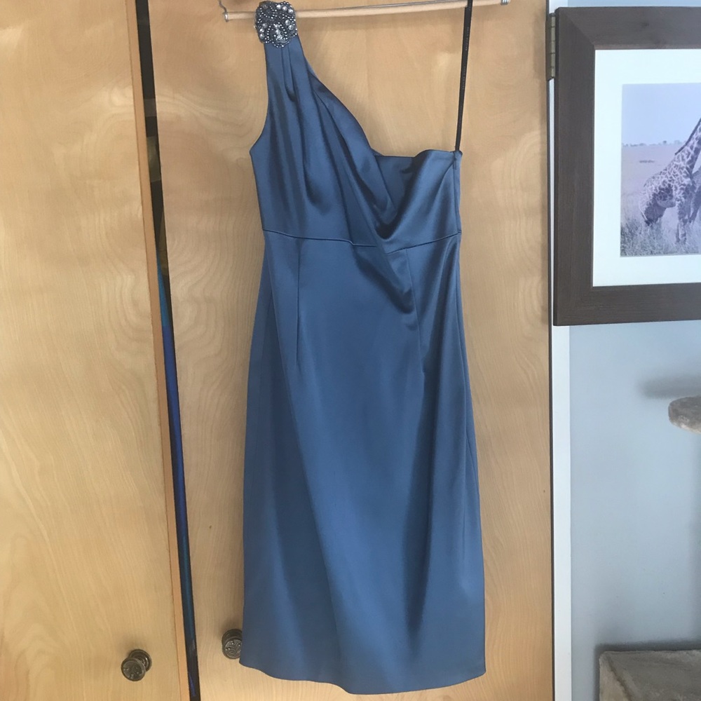 One shouldered David Meister cocktail dress